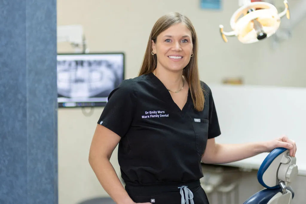 Dr. Emily Marx in a treatment room